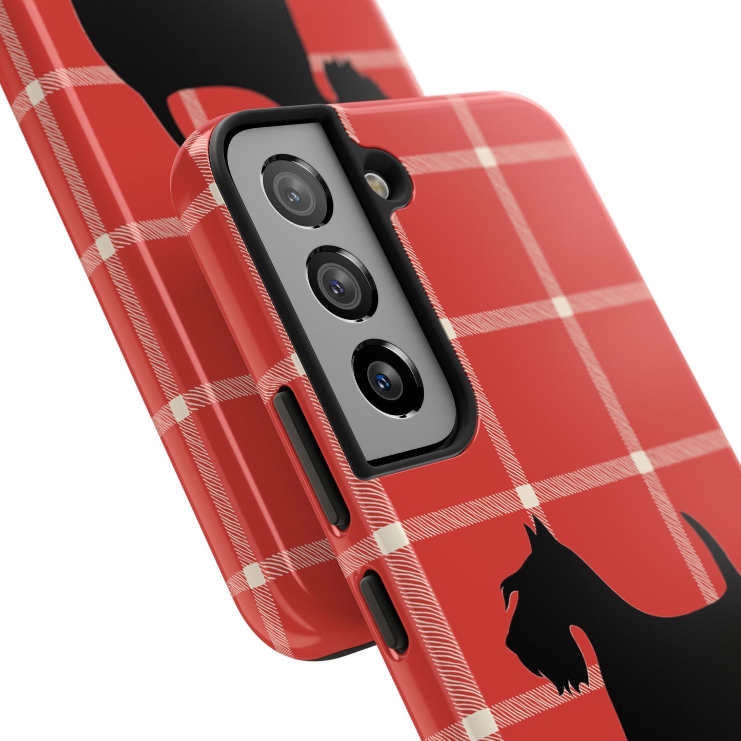 Scottish Terrier Phone Case, Tough Cases, Scottie Dog Phone Cover, Gift for Dog Lovers, Plaid Design