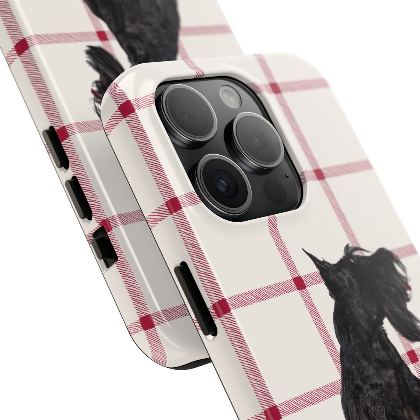 Scottish Terrier Phone Case, Tough Cases, Scottie Dog Phone Cover, Gift for Dog Lovers, Plaid Design